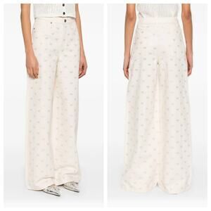 Self Portrait Bow Embellished High Waist Denim Size 25